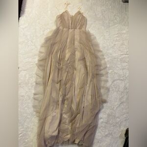 Elegant Beige Tulle Gown sze small